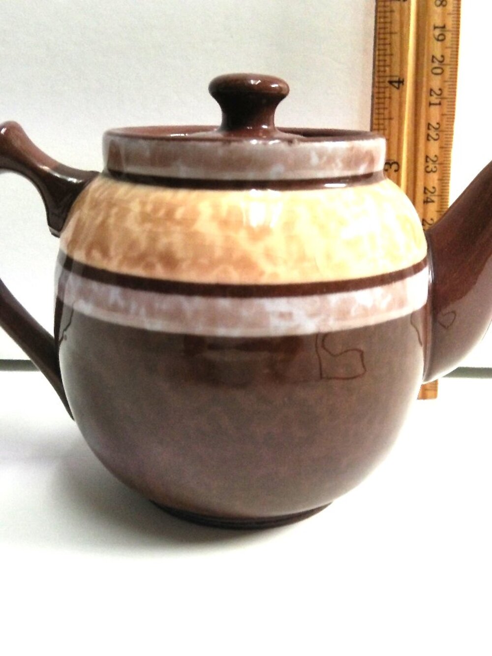 Sadler Brown Betty Style Ceramic Teapot w/ Lid 1940's Staffordshire England 4" H